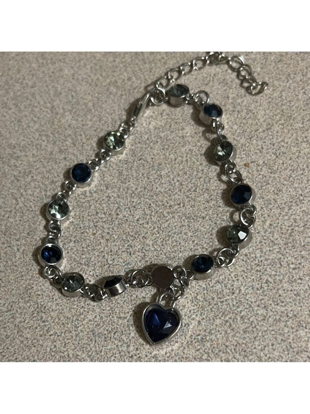Chic Silver and Blue Gemstone Bracelet